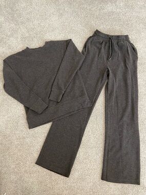 Jockey Brown Cozy Knit Loungewear Set - Sweatshirt & Drawstring Pants 🤎🫶🏻